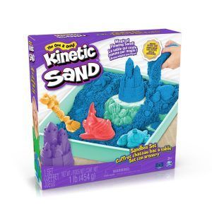 Kinetic sand sandbox set blå