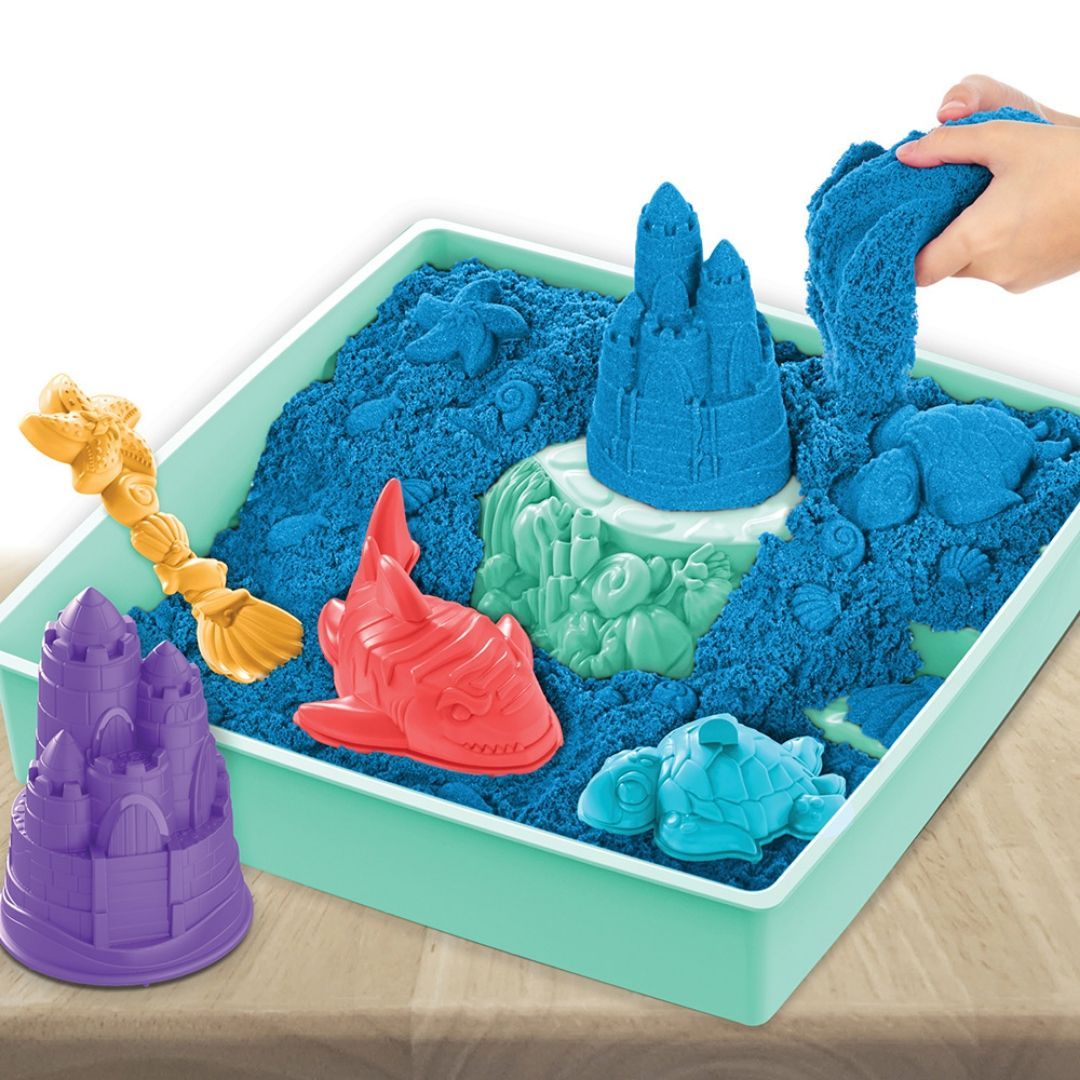Kinetic sand sandbox set blå - Bilde 9