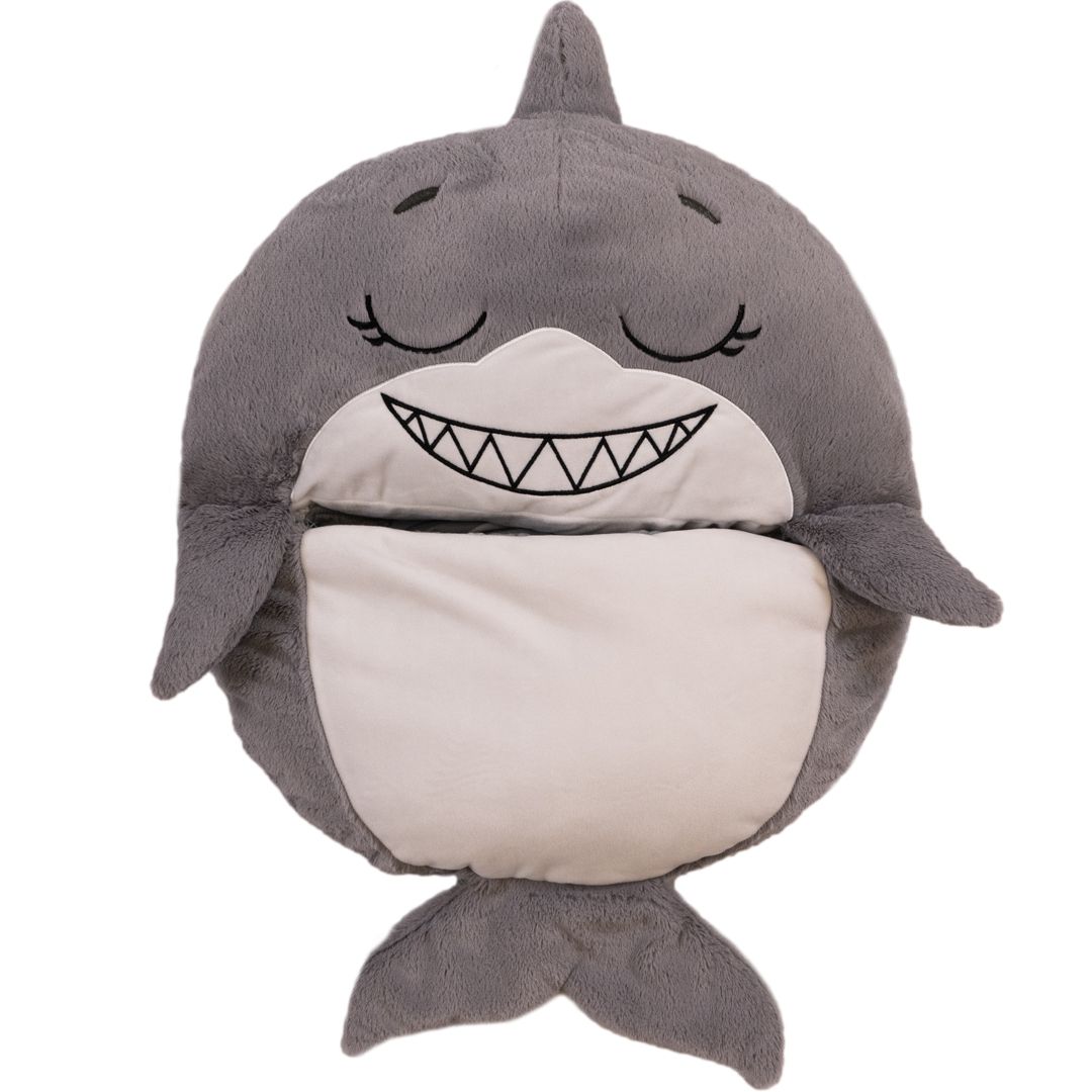 Happy nappers sovepose grå hai