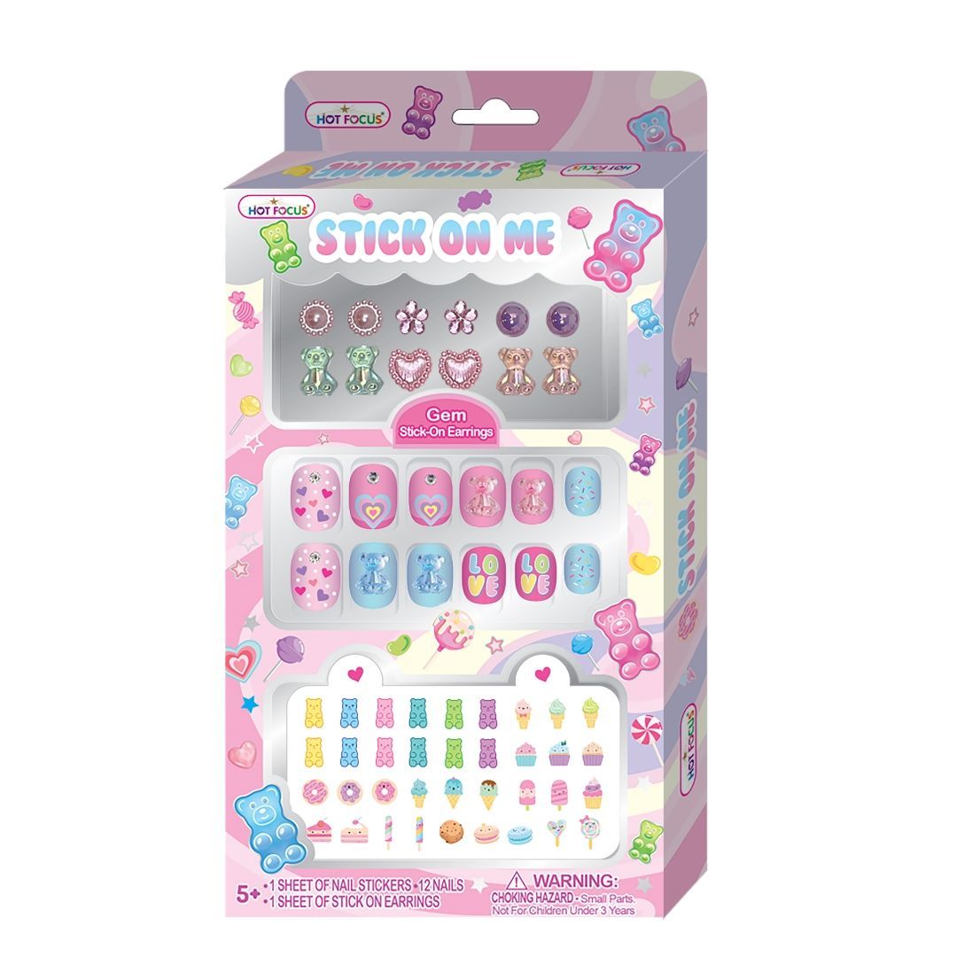 Hot focus negle og ørepynt-sett