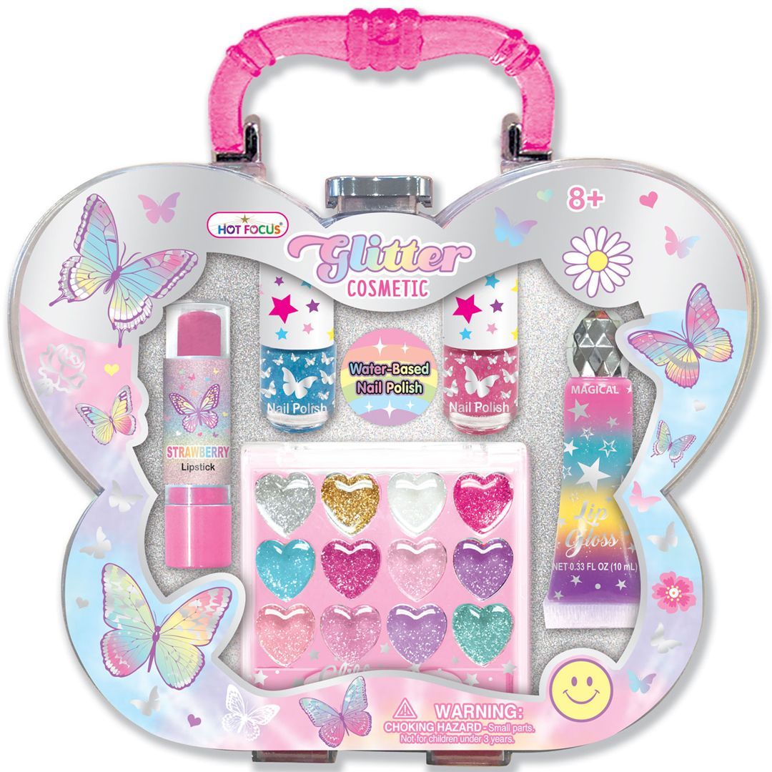 Hot focus glitter sminkesett i boks butt