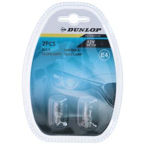 Dunlop bilpære 12v kile 5w t10 2 stk