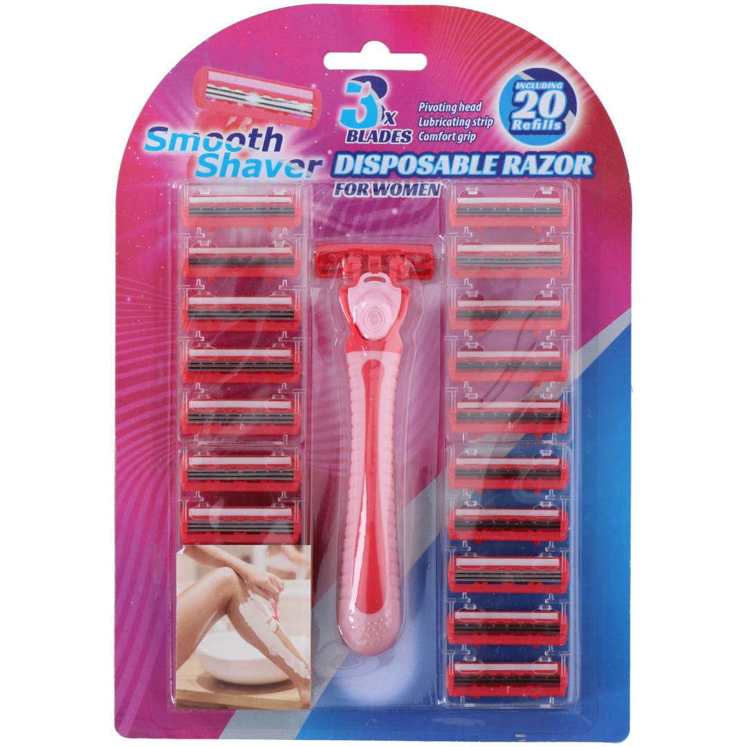 Barberhøvel kvinner 3 blader 21 stk - Bilde 2