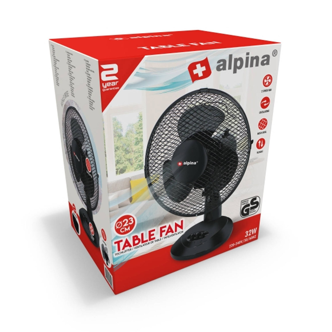 Alpina bord vifte 23cm svart - Bilde 3