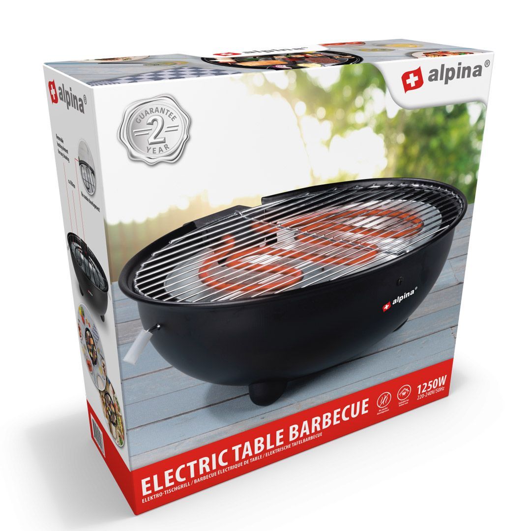 Alpina elektrisk bord grill 1250w rund - Bilde 6