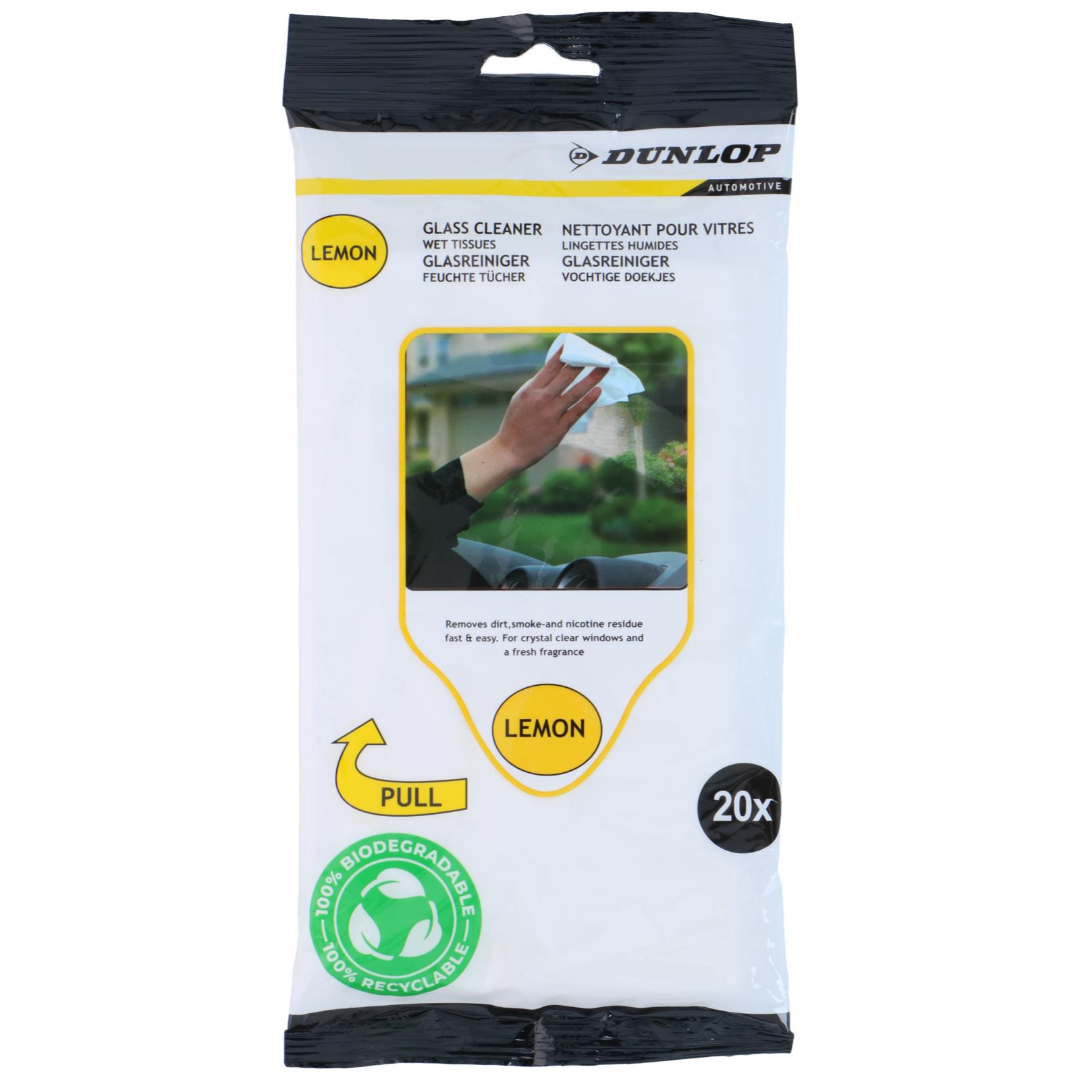 Dunlop våtservietter glass 20 stk.