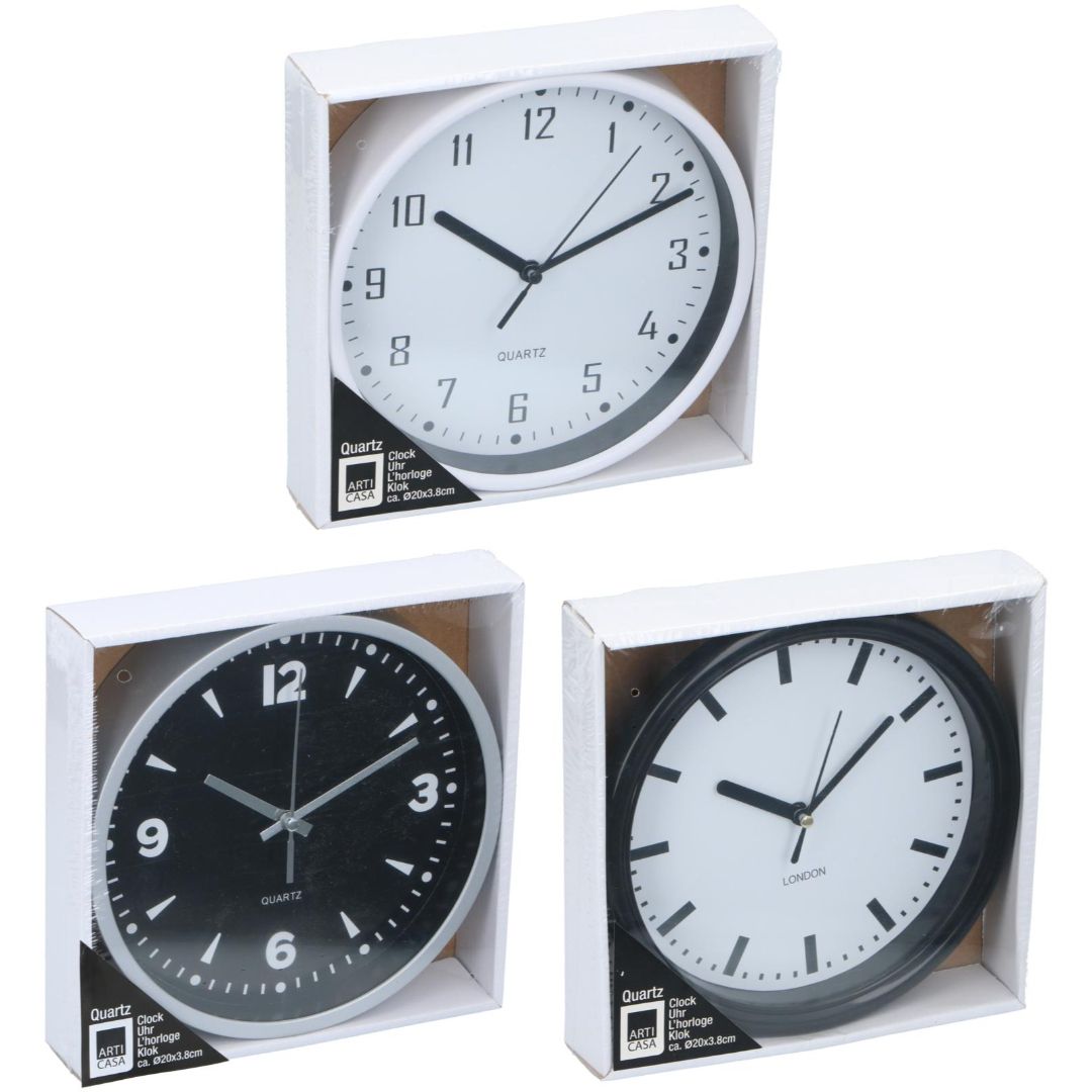 Veggklokke ø20xh3,8cm