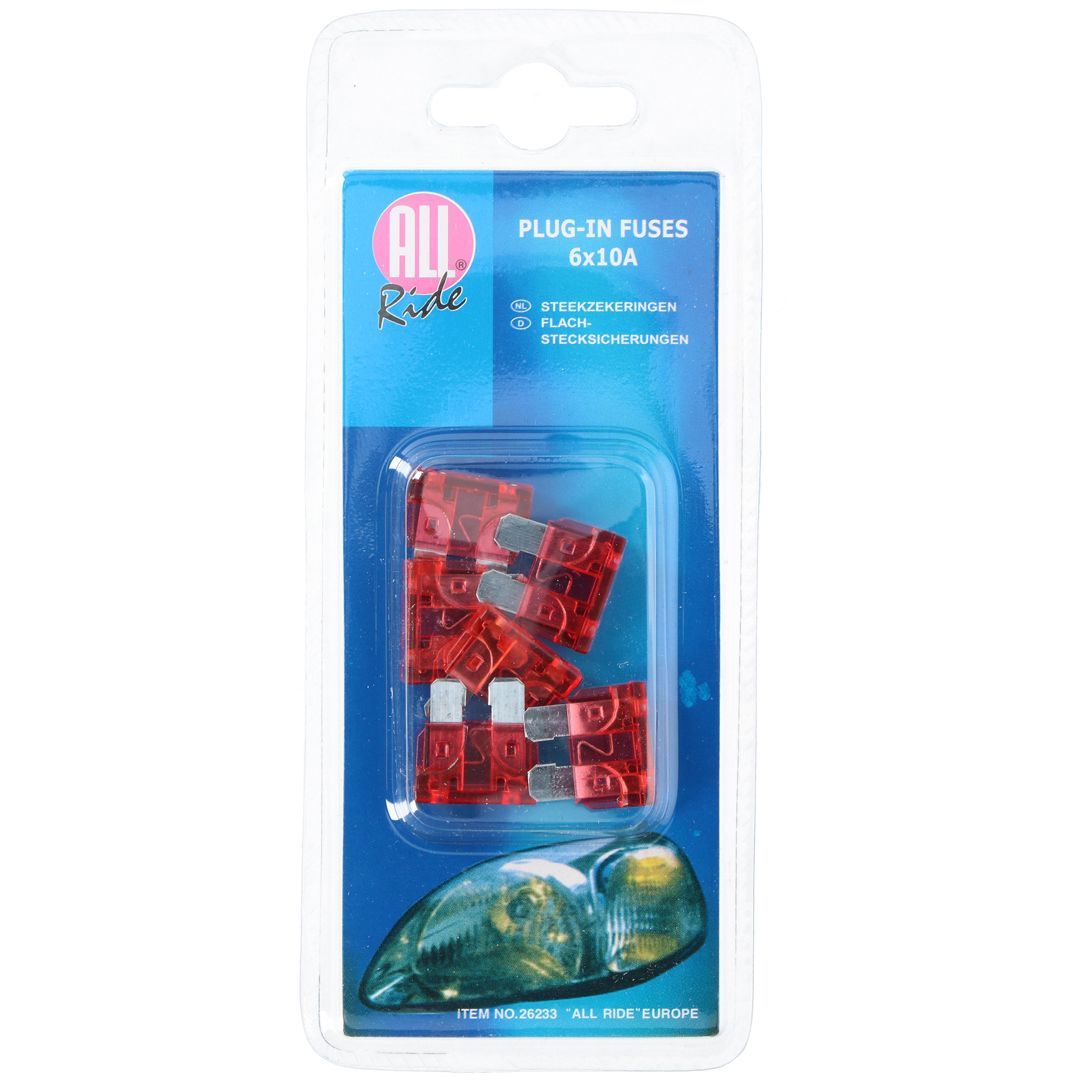 Bil sikring plug-in 10a 6pcs