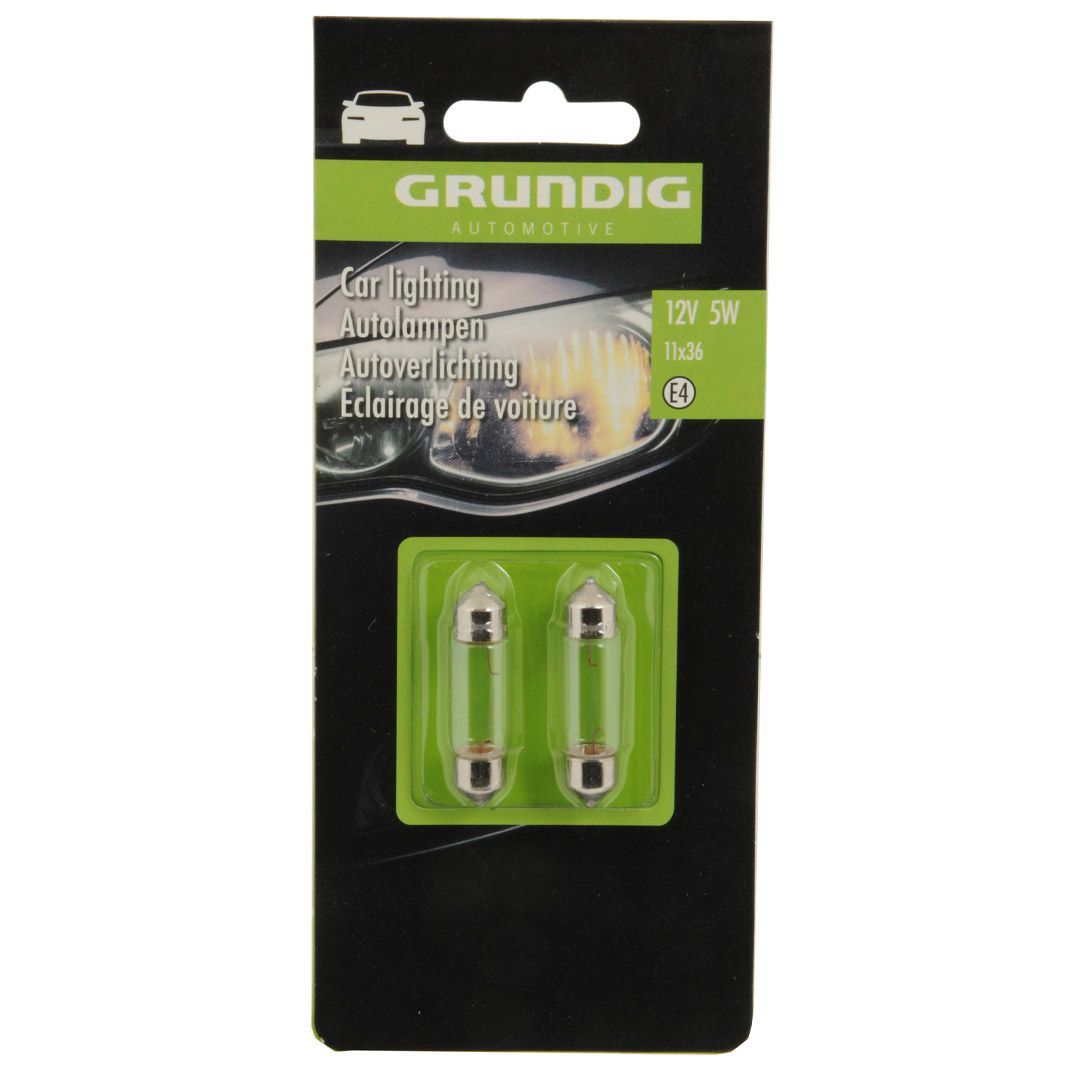 Grundig bil pære 2 stk 12v 5w gl - Bilde 2