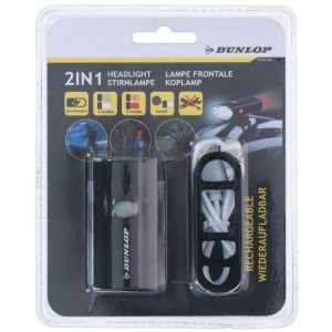 Dunlop lys for sykkelhjelm  2-i-1