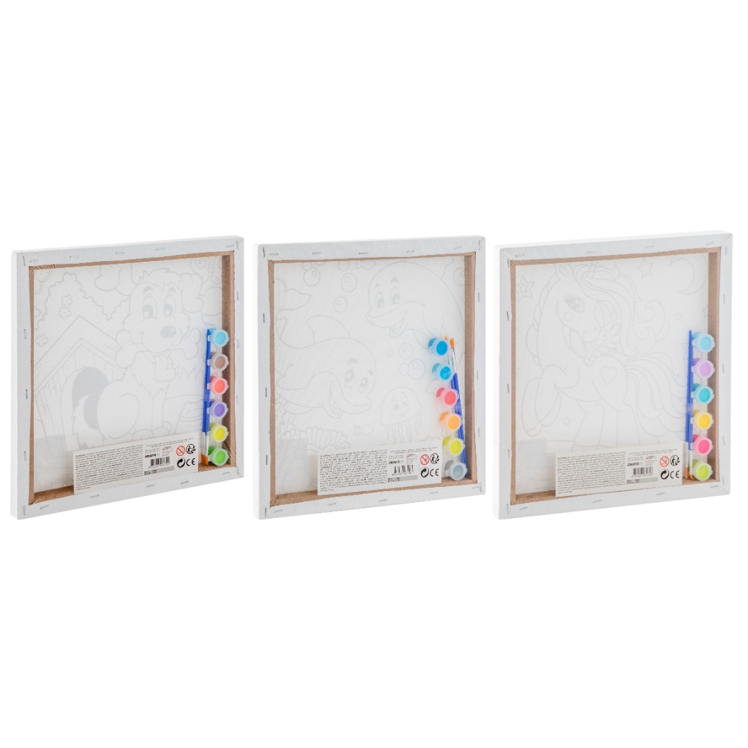 Paint by number lerret 3 ass 30x30cm - Bilde 2