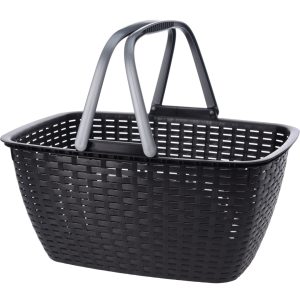 Plast kurv med håndtak antrasitt