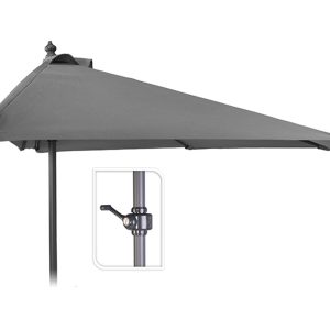 Parasoll halv rund 250cm grå