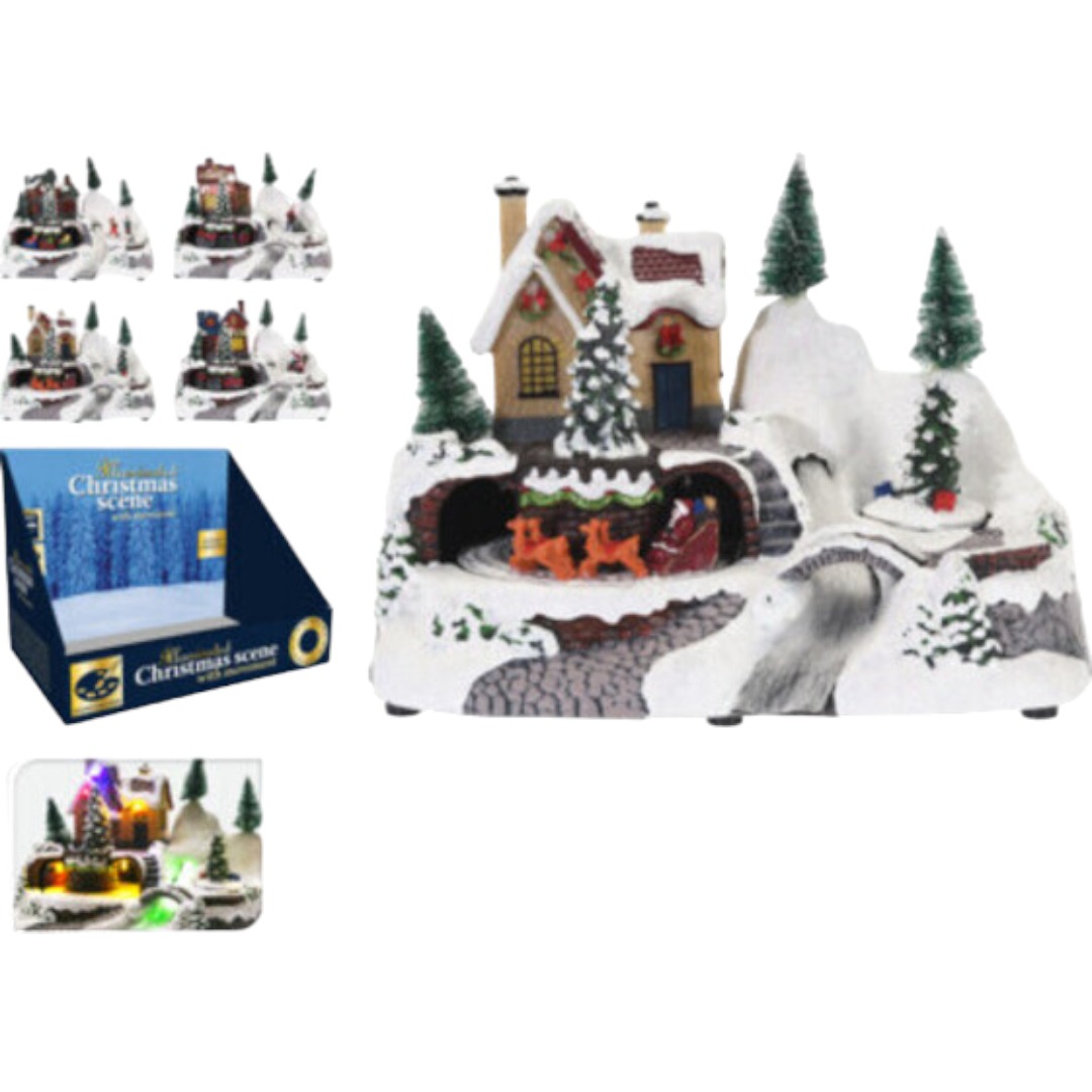 Jule miniatyr polystone with 2 movements