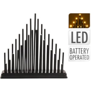 Lampe med pipelykter sort 33 led varm hv