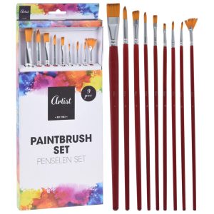 Kunstpensel sett 9 stk