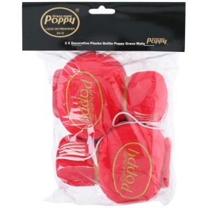 Poppy poppy plysj rød 35x30cm 2stk