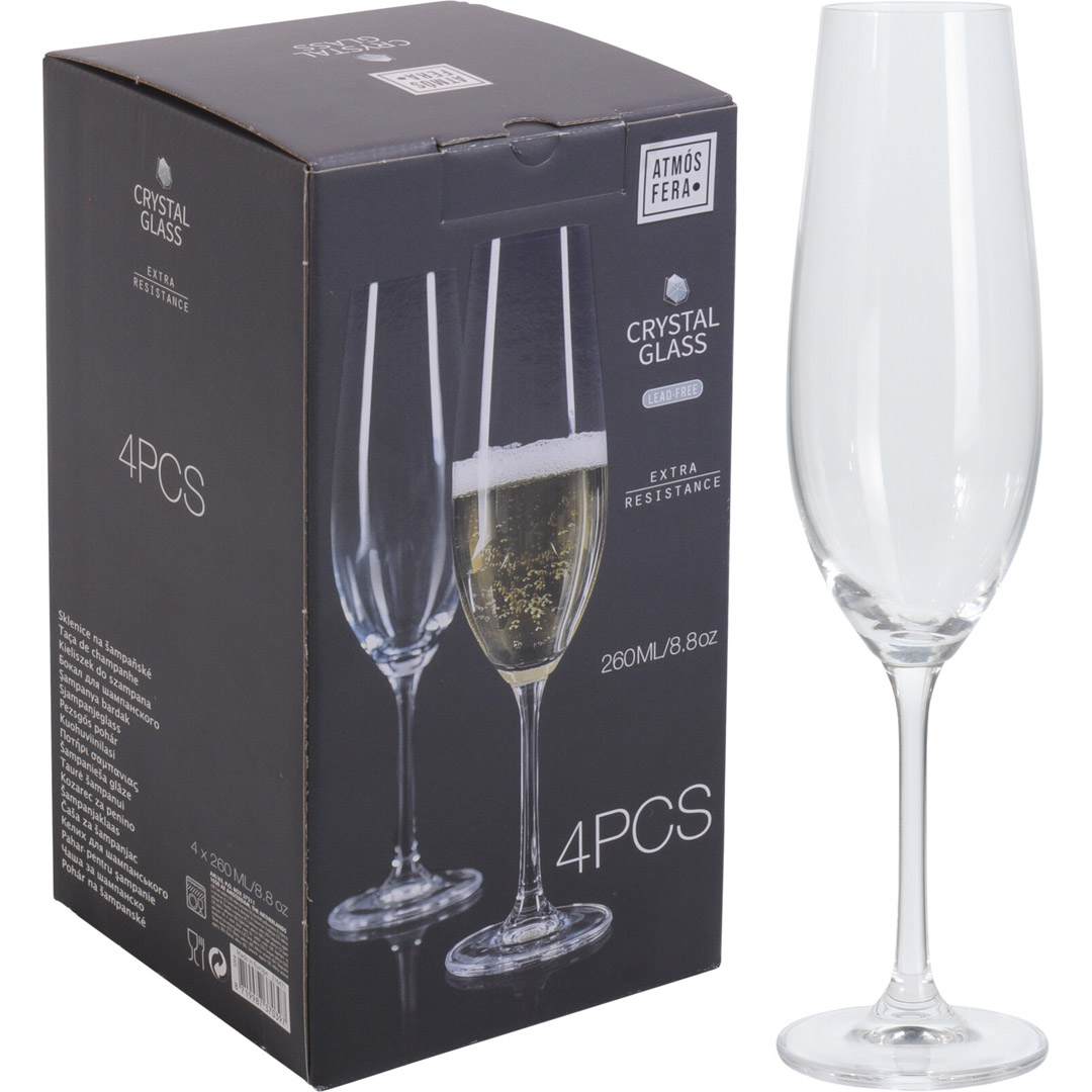 Atmosfera champagneglass 260ml 4pk