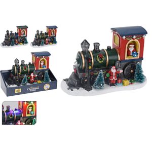 Jule miniatyr lokomotiv 22x13cm 2ass