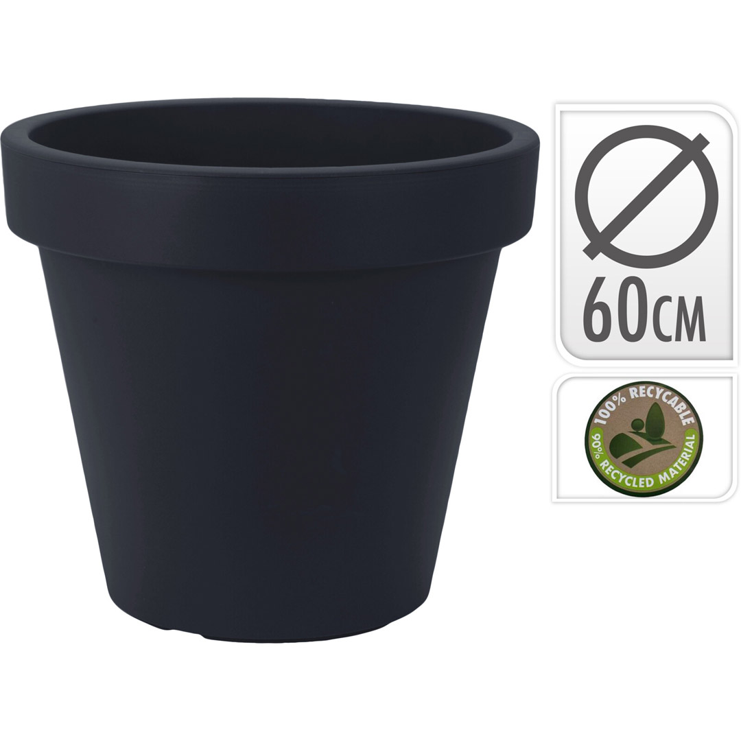 Blomsterpotte rund 60-serien antracite