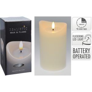 Led stearinlys 90x150mm hvit