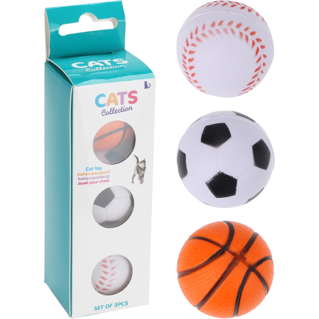 Katteballer lekesett 3 stk
