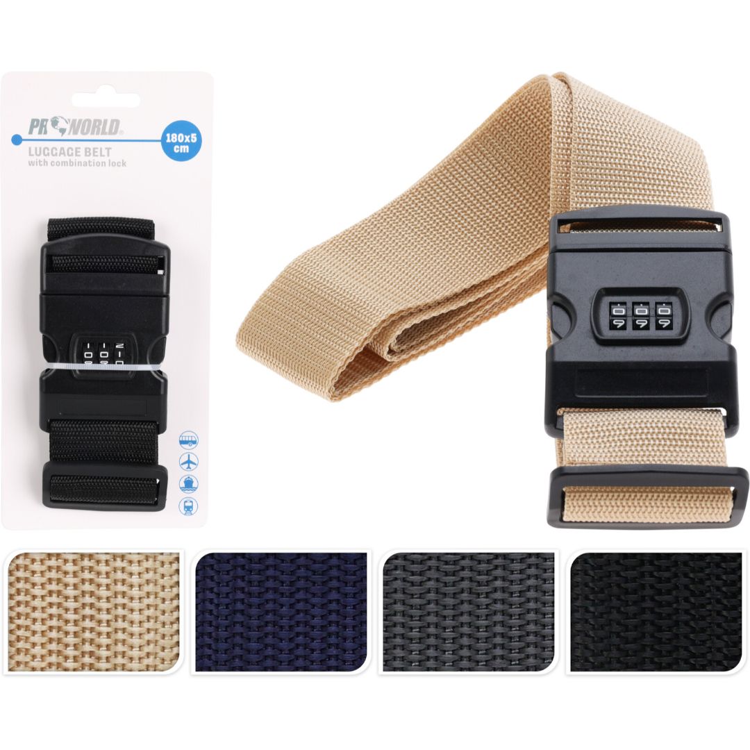 Koffertbelte med lås 4ass