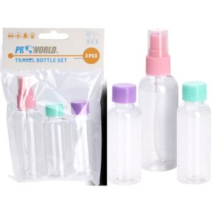 Reiseflaske sett 3 stk