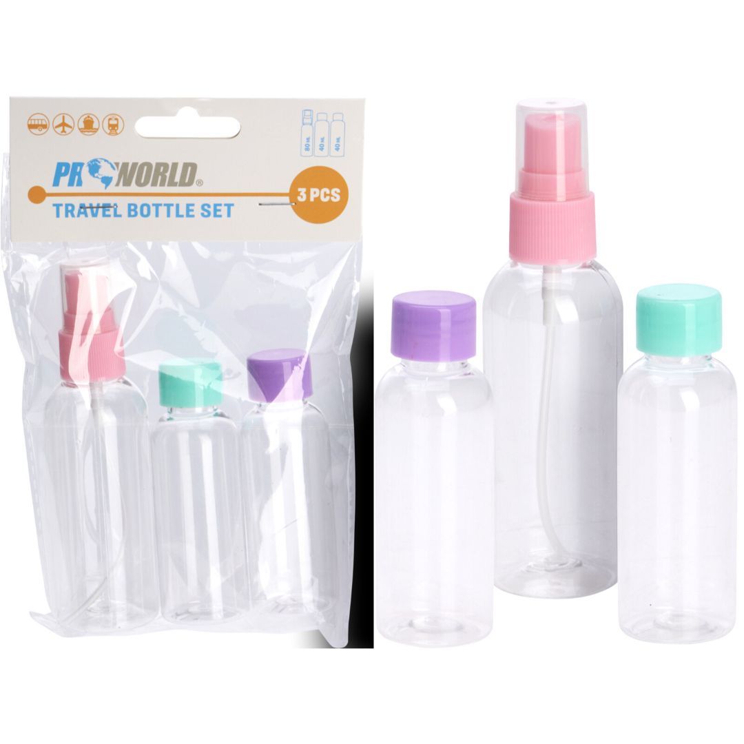 Reiseflaske sett 3 stk