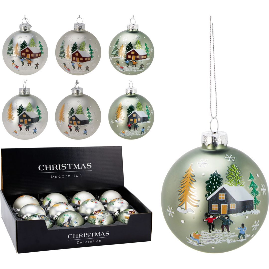 Juletre kule 80mm 6ass design