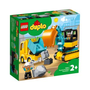 Lego lastebil og beltegravemaskin