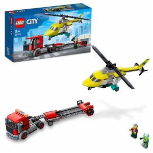 Lego trailer med redningshelikopter