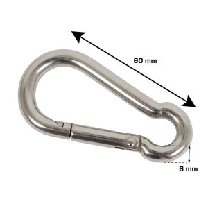 Home it karabinkrok ø6 x 60 mm rustfritt