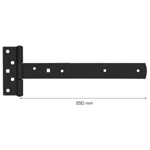 Home it t-hengsel  matt sort, 250 x 30