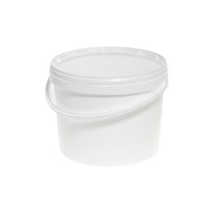 Plastbøtte med lokk hvit 10 l