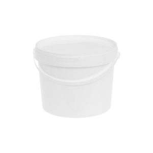 Plastbøtte med lokk hvit 3 l