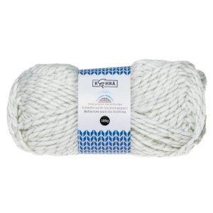 Kehra strikkegarn refleks hvit 100 g