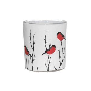 Polar glass stearinlys bullfinch 7,3x8 c