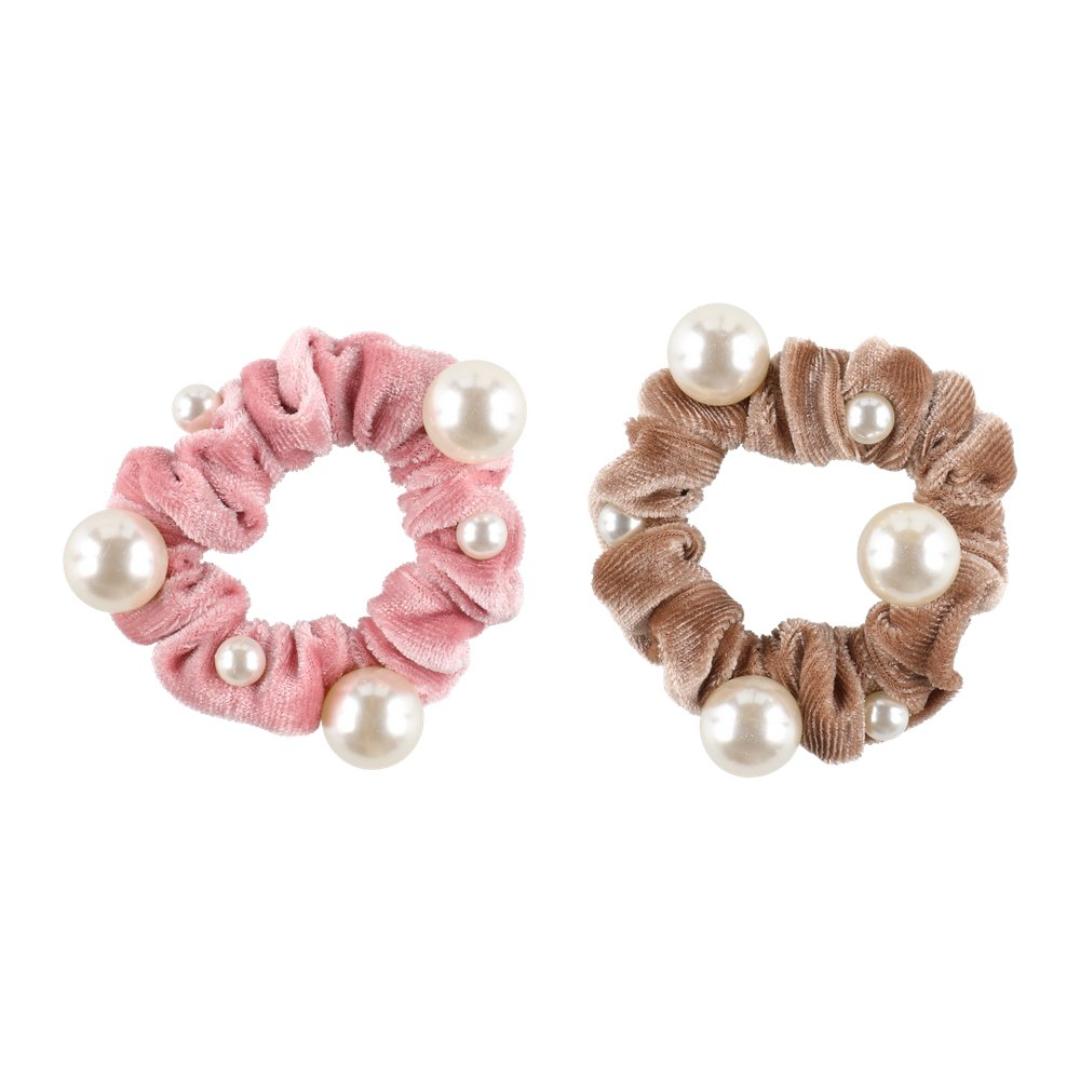 Mineas scrunchies fløyel små 2 stk med p