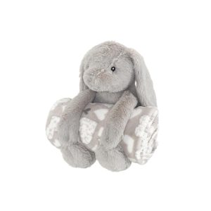 4living pledd og plysj kanin 75x100 cm