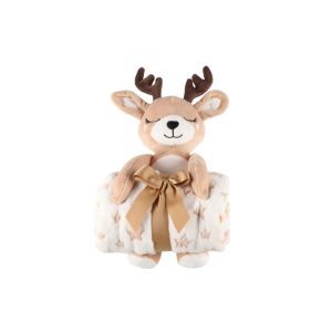 4living pledd og plysj hjort 75x100 cm