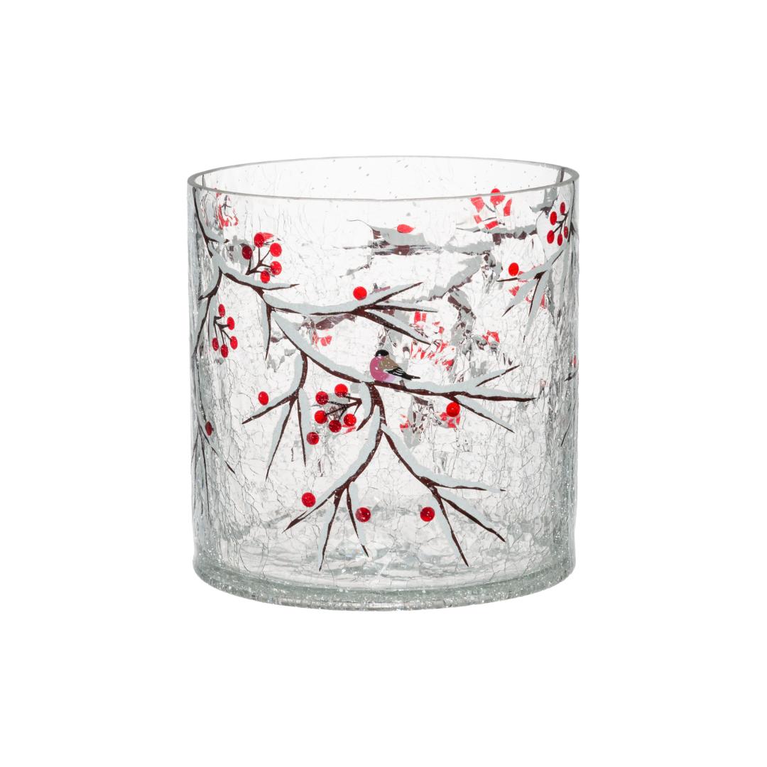 4living glass hurricane bullfinch 15 cm