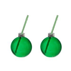 Winteria julekuleglass med sugerør 2 stk