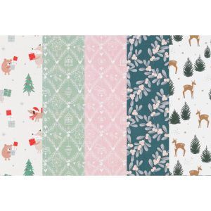 Winteria jule papir 70 cm x 5 m pastell