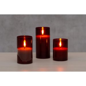 Finnlumor glass stearinlys sett 3 3d mil