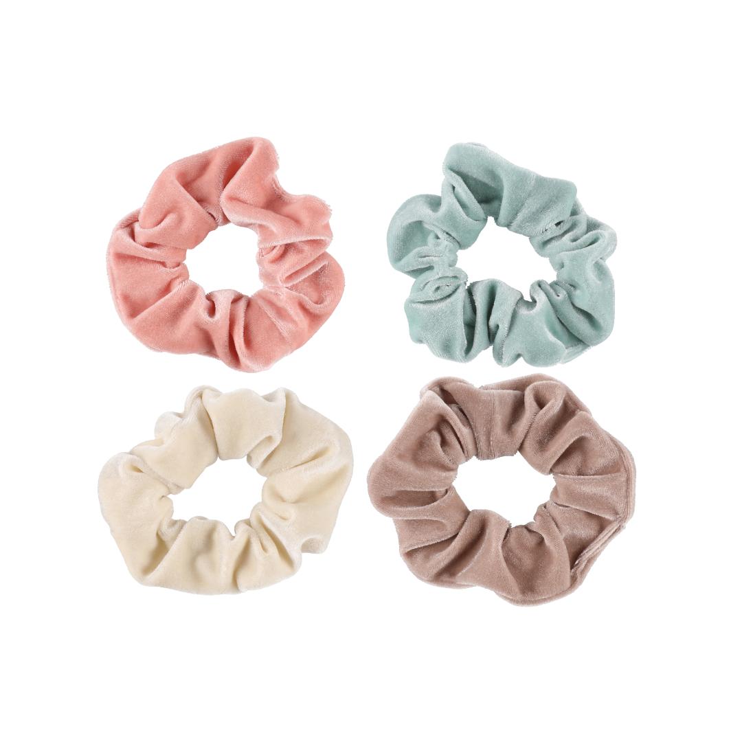 Mineas hårstrikk fløyel 4 stk grønn, ros