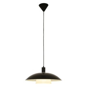 Alfa taklampe svart e27 ringer i krom og