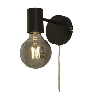 Strict vegglampe svart e27