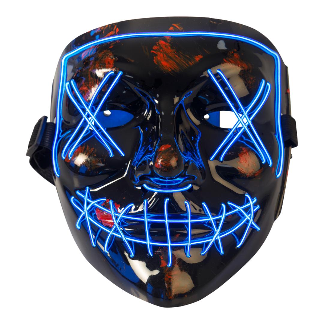 Led-maske skrekk blå
