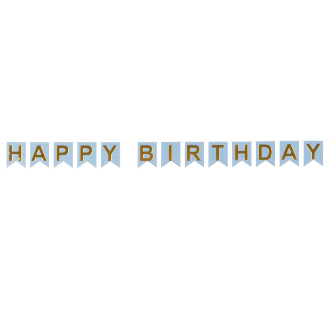 Flagg banner happy birthday blue - Bilde 2